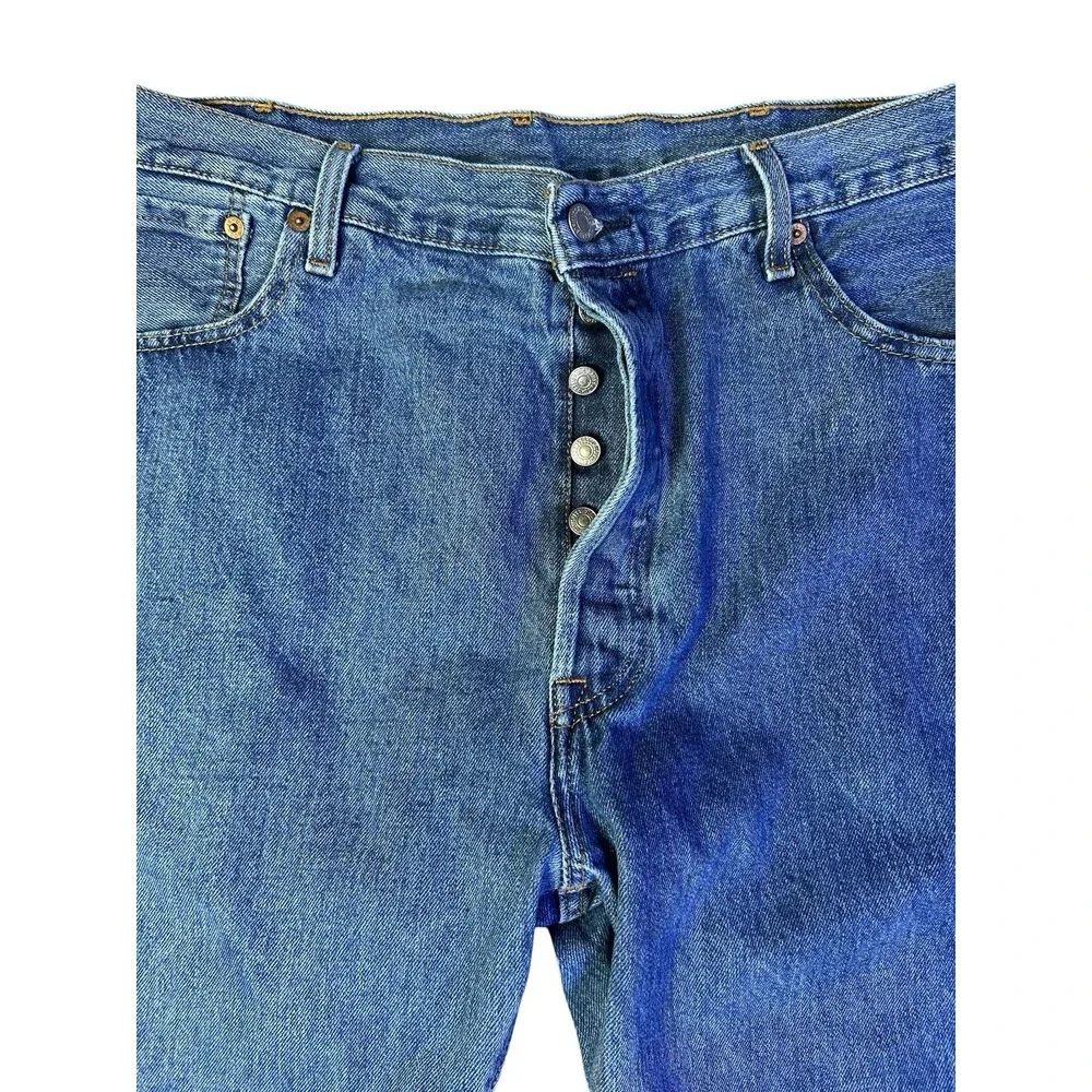 Levi's 501 Button Fly Blue Denim Straight Leg Jeans Men's 40x32